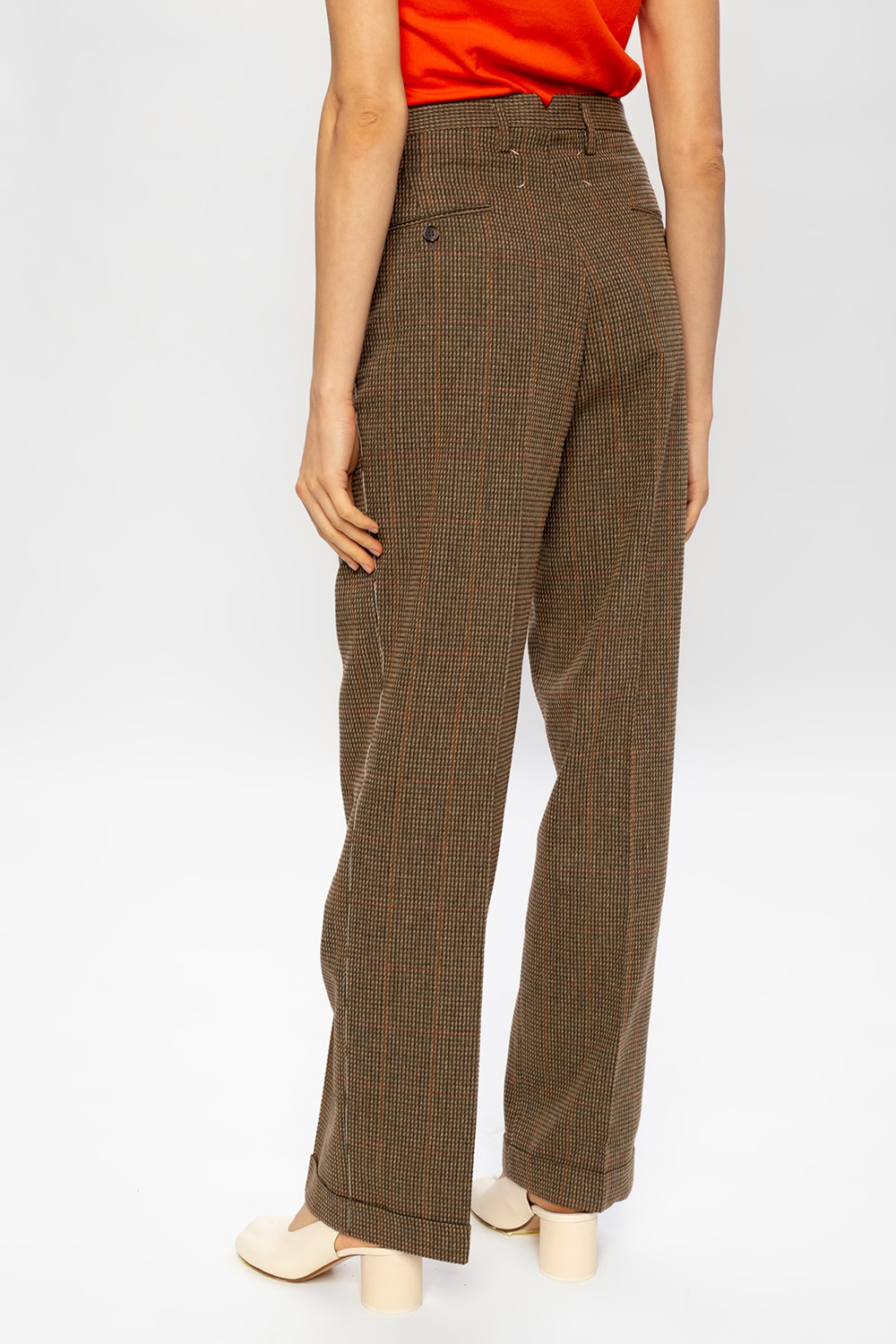 Maison Margiela Patterned pleat-front trousers